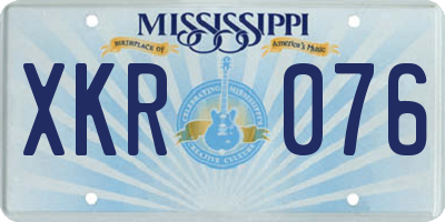 MS license plate XKR076