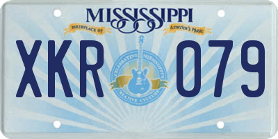 MS license plate XKR079