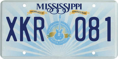 MS license plate XKR081