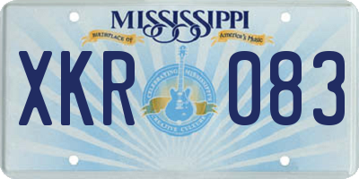MS license plate XKR083