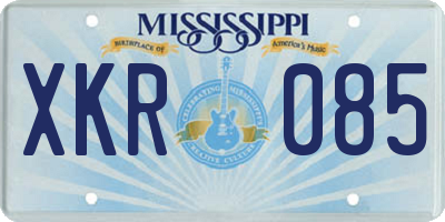 MS license plate XKR085