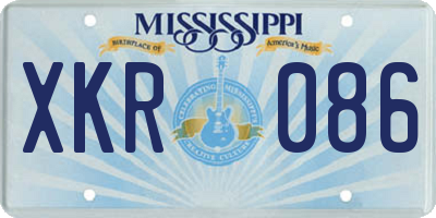 MS license plate XKR086