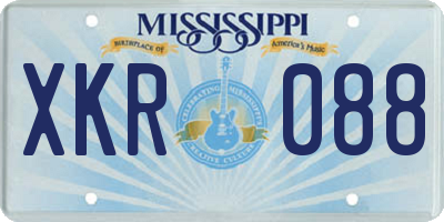 MS license plate XKR088