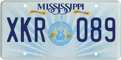 MS license plate XKR089