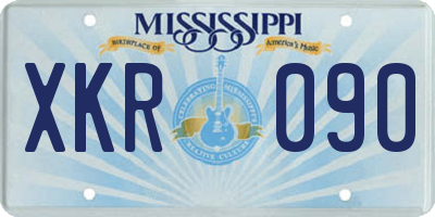 MS license plate XKR090