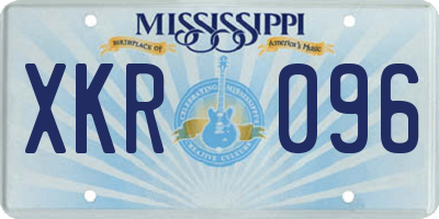 MS license plate XKR096