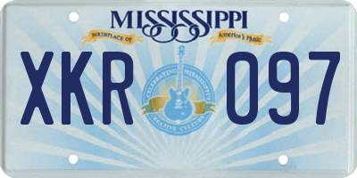 MS license plate XKR097