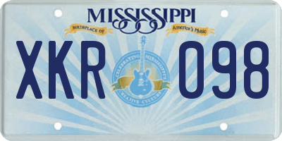 MS license plate XKR098