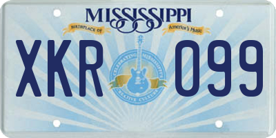MS license plate XKR099