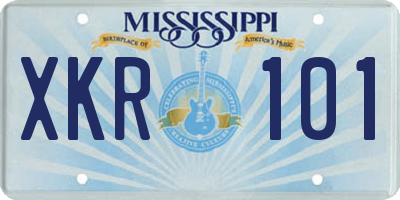 MS license plate XKR101