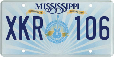 MS license plate XKR106