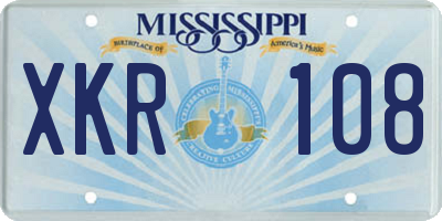 MS license plate XKR108