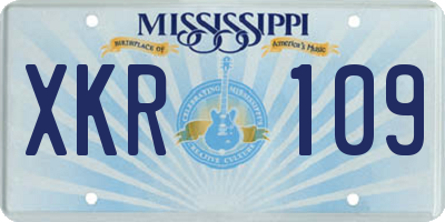 MS license plate XKR109