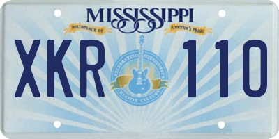 MS license plate XKR110