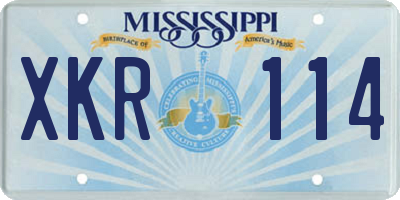MS license plate XKR114