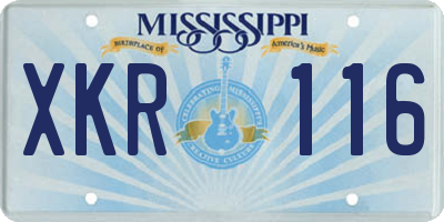 MS license plate XKR116