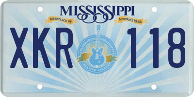 MS license plate XKR118