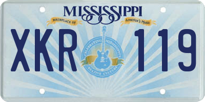 MS license plate XKR119