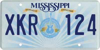 MS license plate XKR124