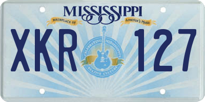 MS license plate XKR127