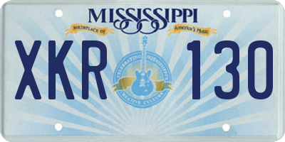 MS license plate XKR130