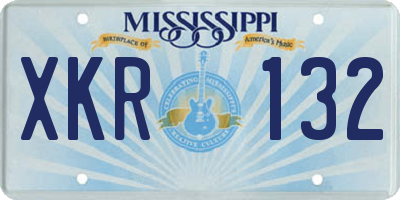 MS license plate XKR132