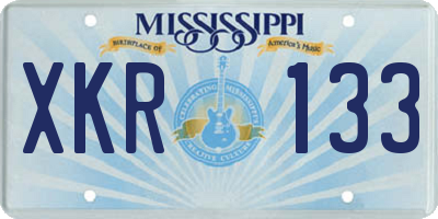 MS license plate XKR133