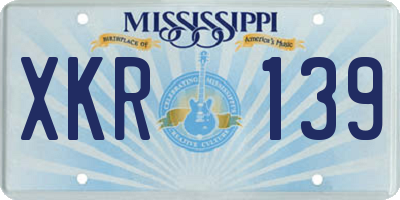 MS license plate XKR139