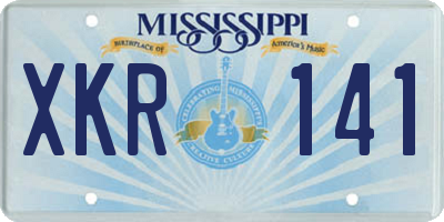 MS license plate XKR141
