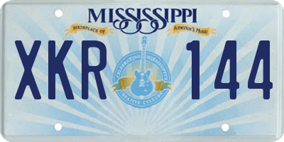 MS license plate XKR144