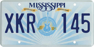 MS license plate XKR145
