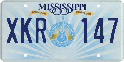 MS license plate XKR147