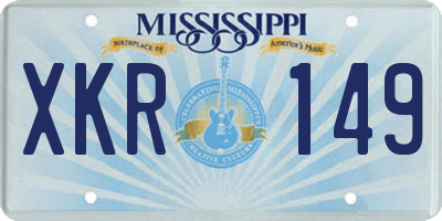 MS license plate XKR149