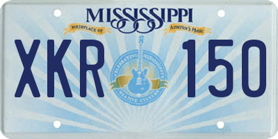 MS license plate XKR150