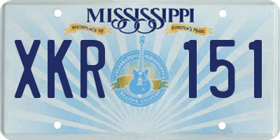 MS license plate XKR151