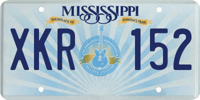 MS license plate XKR152