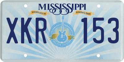 MS license plate XKR153