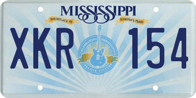 MS license plate XKR154