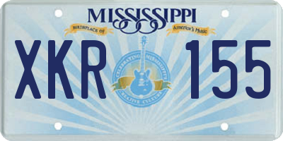 MS license plate XKR155