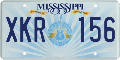 MS license plate XKR156