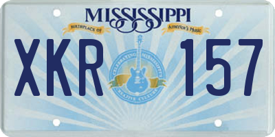 MS license plate XKR157