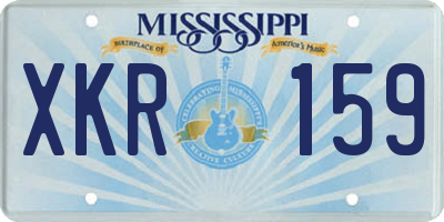 MS license plate XKR159