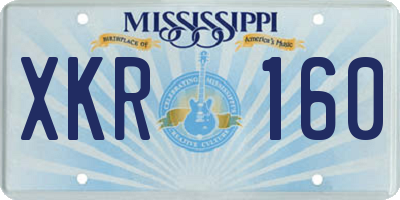MS license plate XKR160