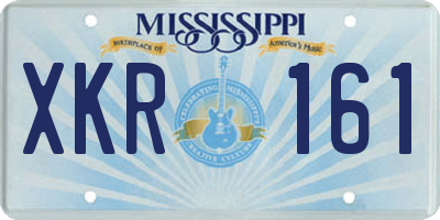 MS license plate XKR161
