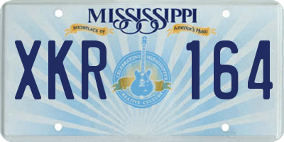 MS license plate XKR164