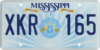 MS license plate XKR165