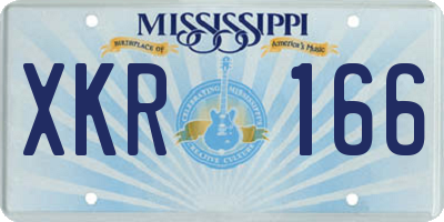 MS license plate XKR166