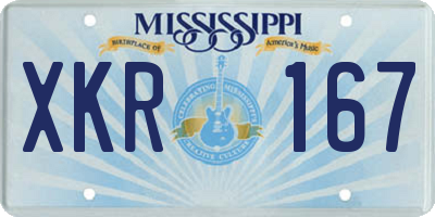 MS license plate XKR167