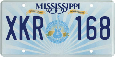 MS license plate XKR168