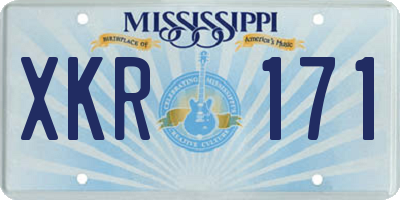MS license plate XKR171